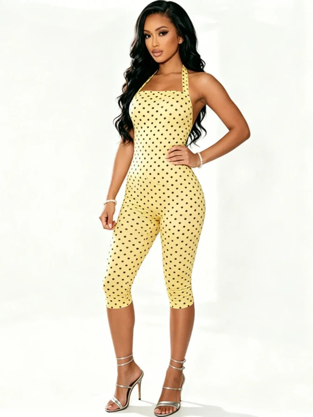 Polka Dot Halter Jumpsuit
